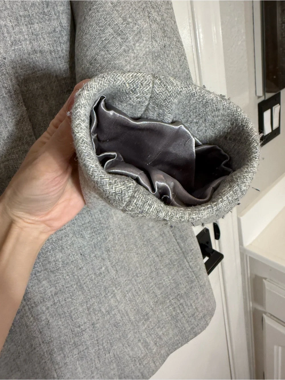 J. Crew Light Gray Wool-Blend Pea Coat
